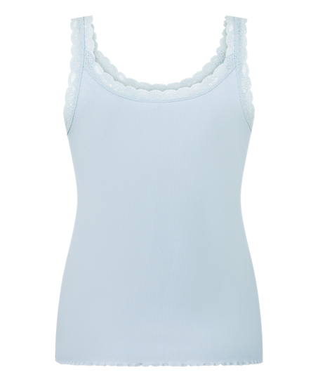 Singlet Rib Jersey Lace, Blue