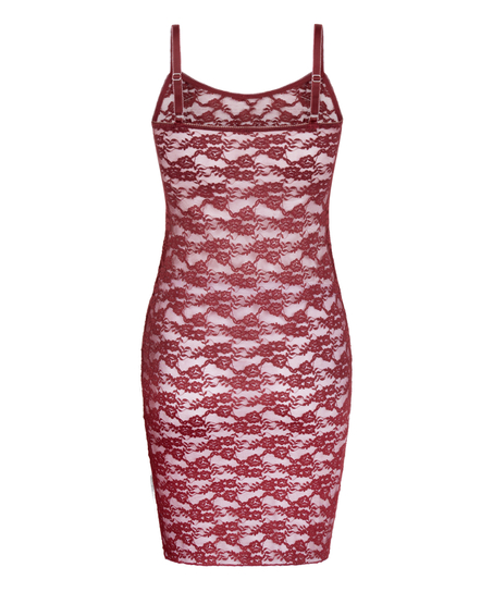 Slipdress Allover Lace, Red