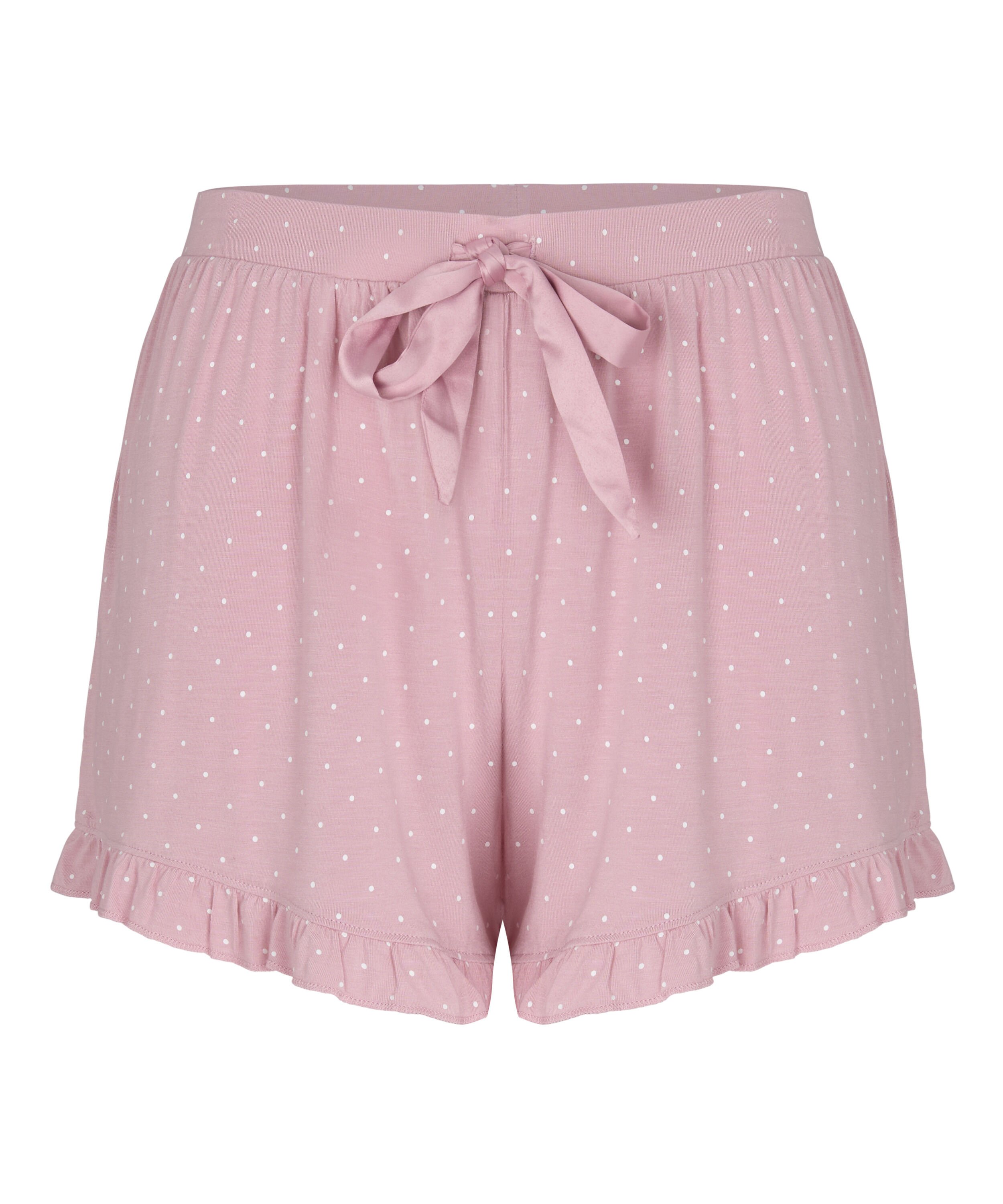 Jersey Ruffled Shorts, Pink