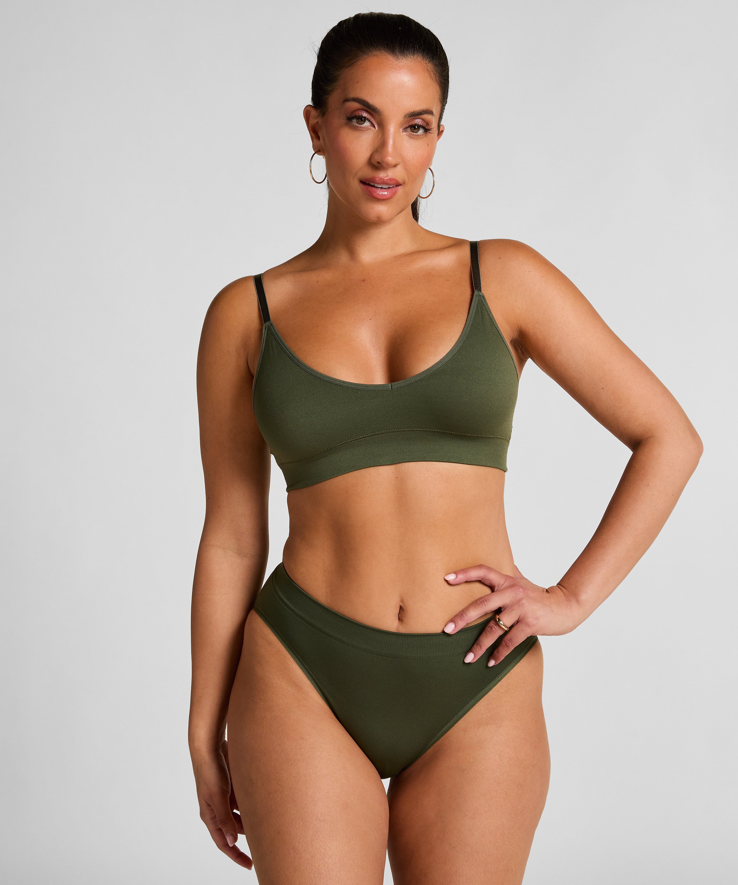 Dide Triangle Bralette, Green, main