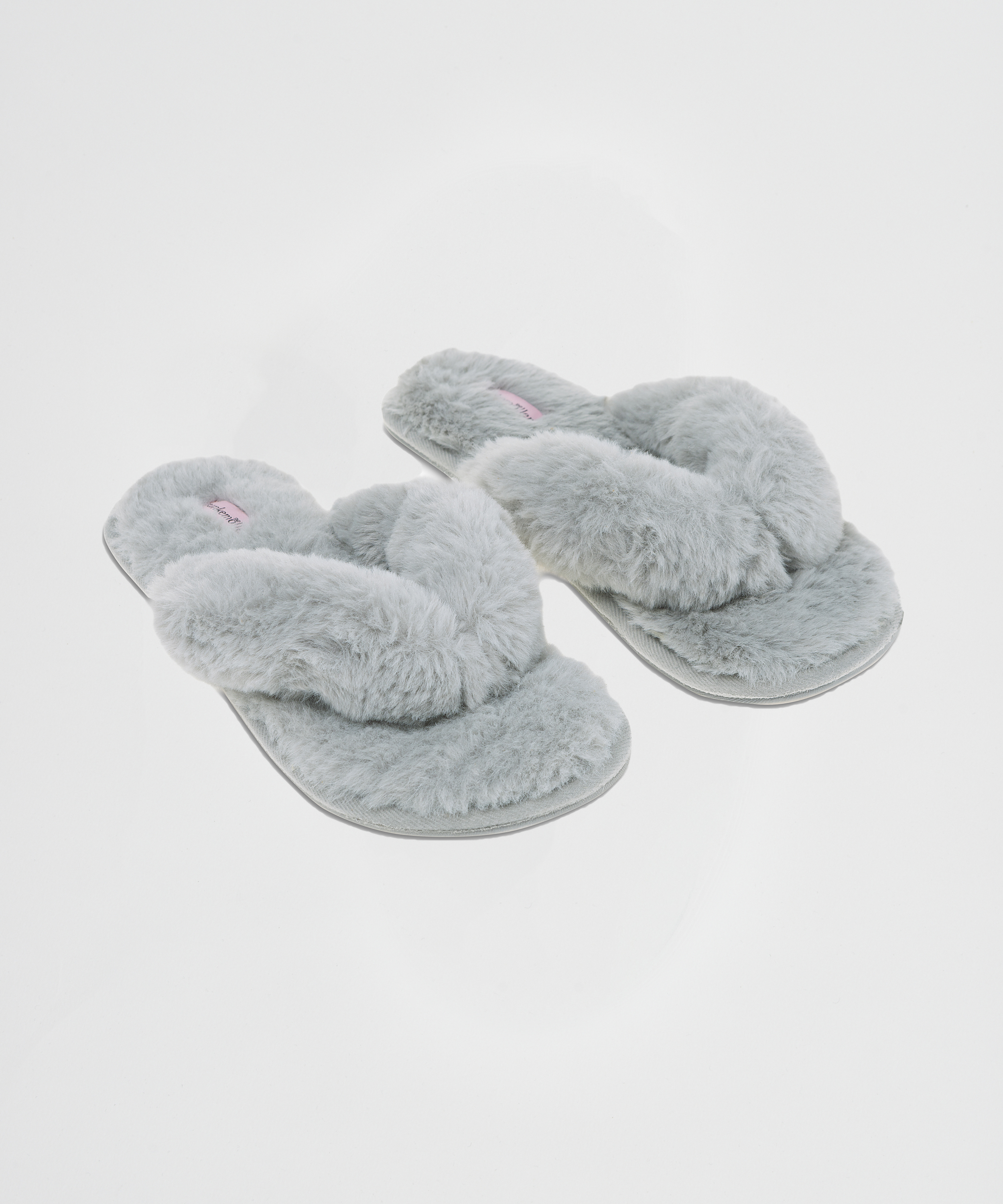 Fake Fur Slippers, Grey, main