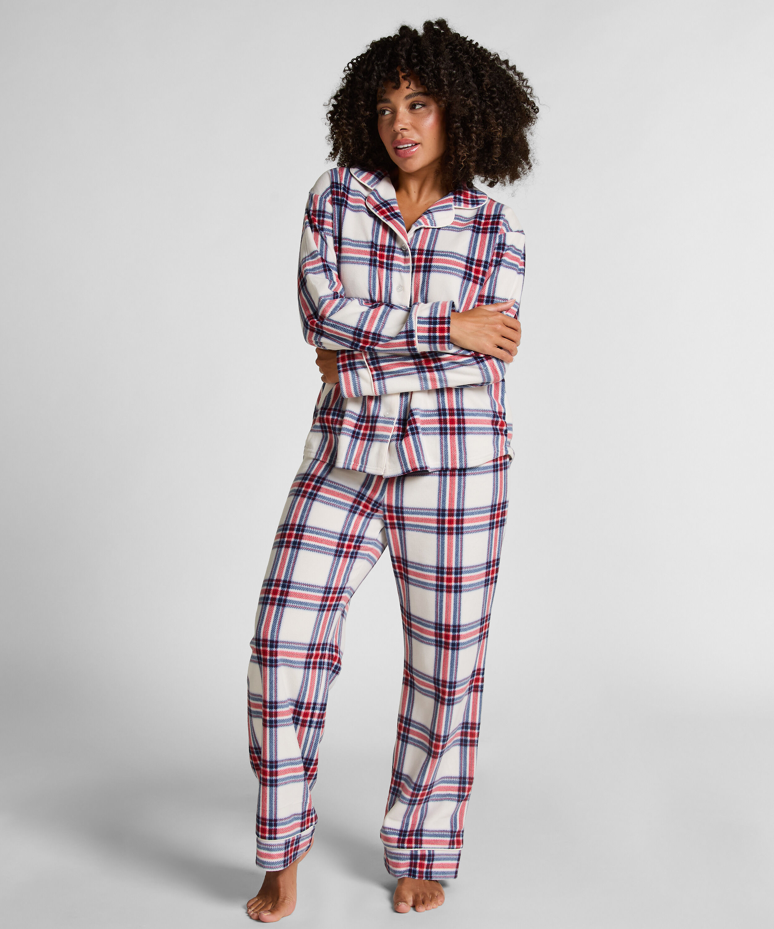 Pyjamaset Polar Fleece, White Pyjamaset Polar Fleece, White