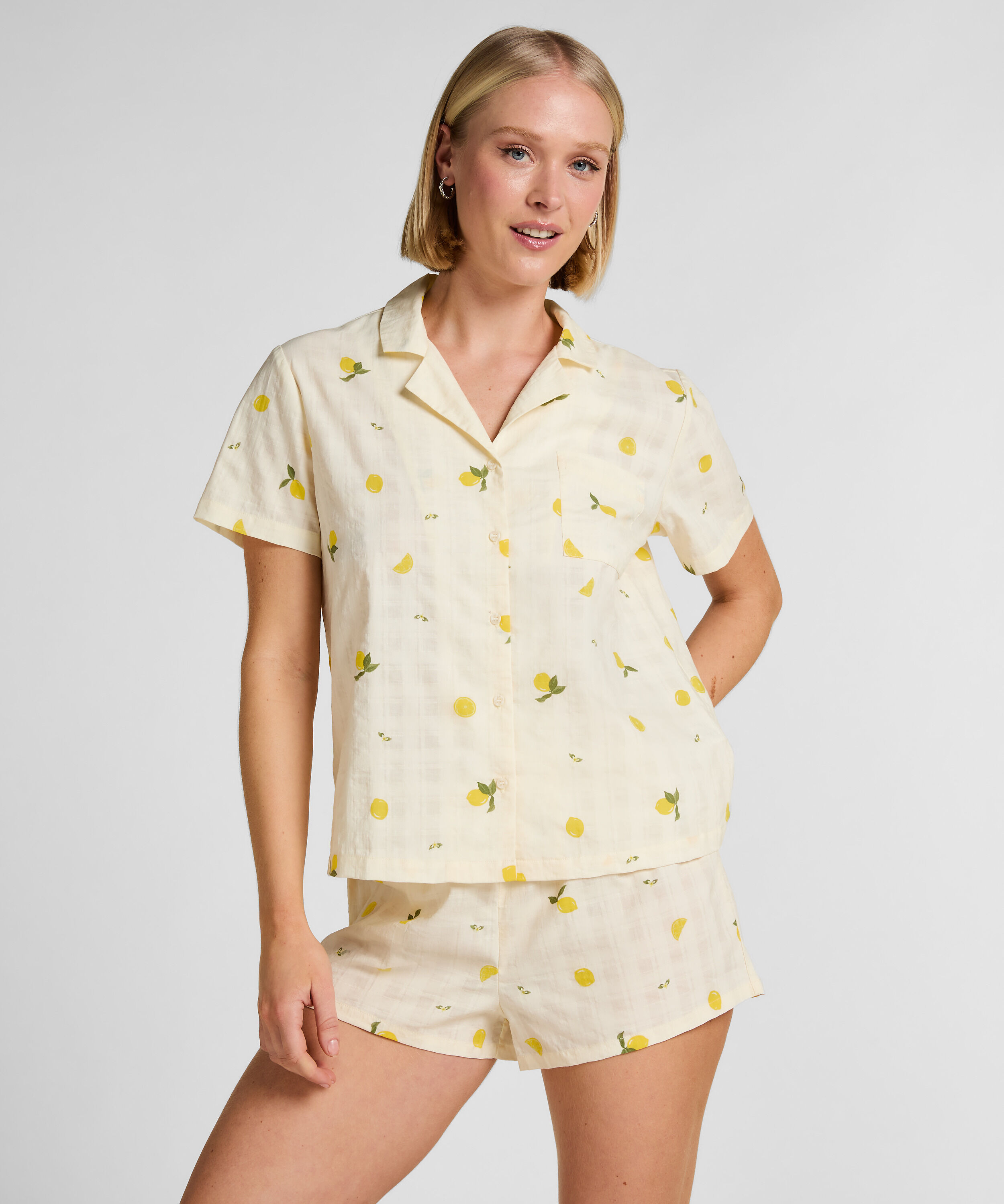 Lemon Pyjama Set, White