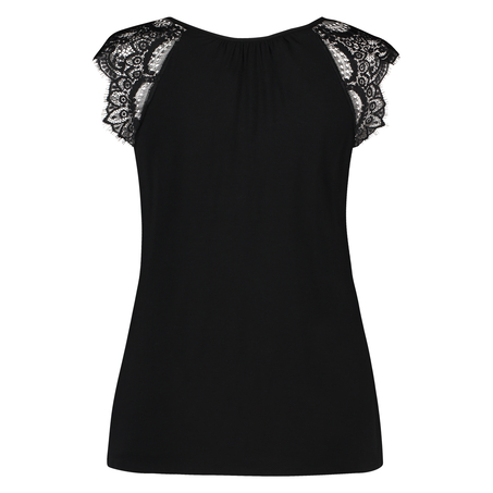 Jersey Lace Singlet, Black