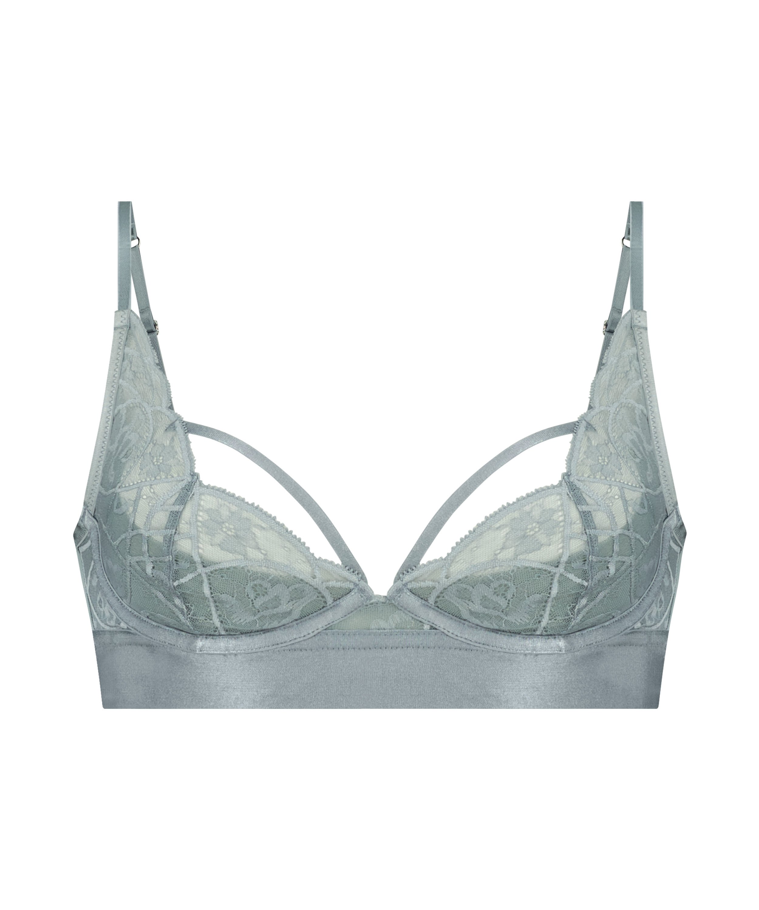 Luna Non-Padded Underwired Longline Bra, Blue, main