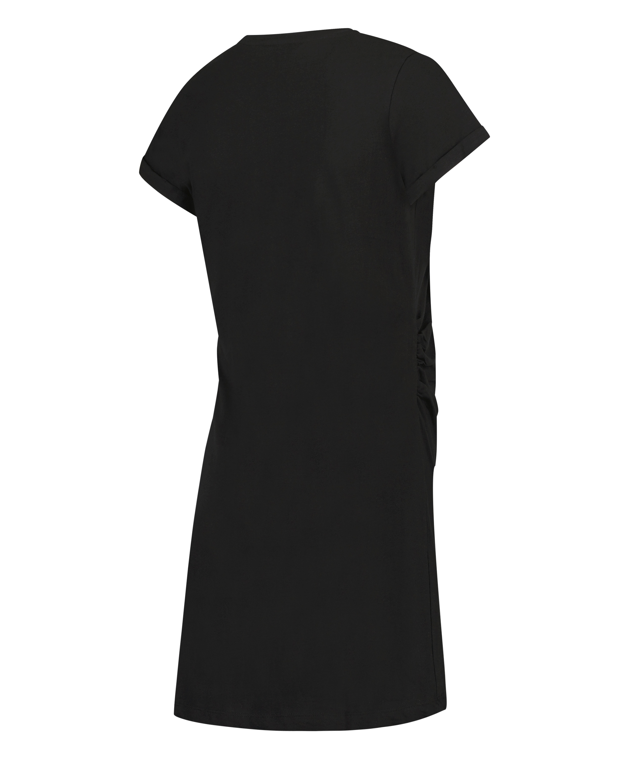 Short-Sleeved Maternity Nightshirt, Black, main