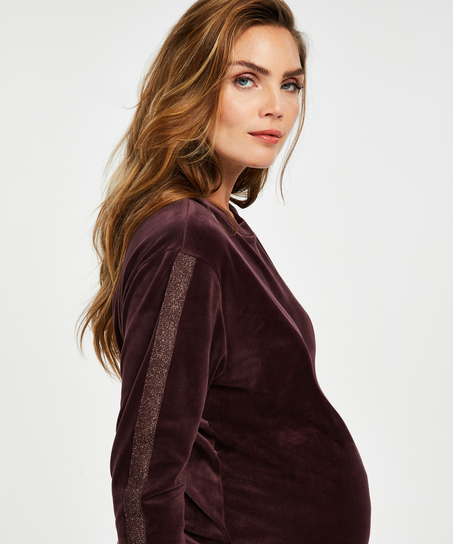 Velvet Shimmer maternity top, Purple