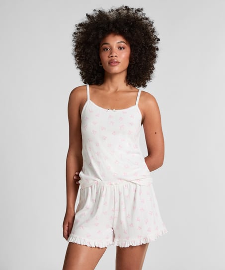 Short Pointelle, White
