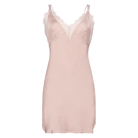 Satin Lily slip dress, Pink