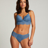 Shiloh Padded Non-wired Longline Bra, Blue