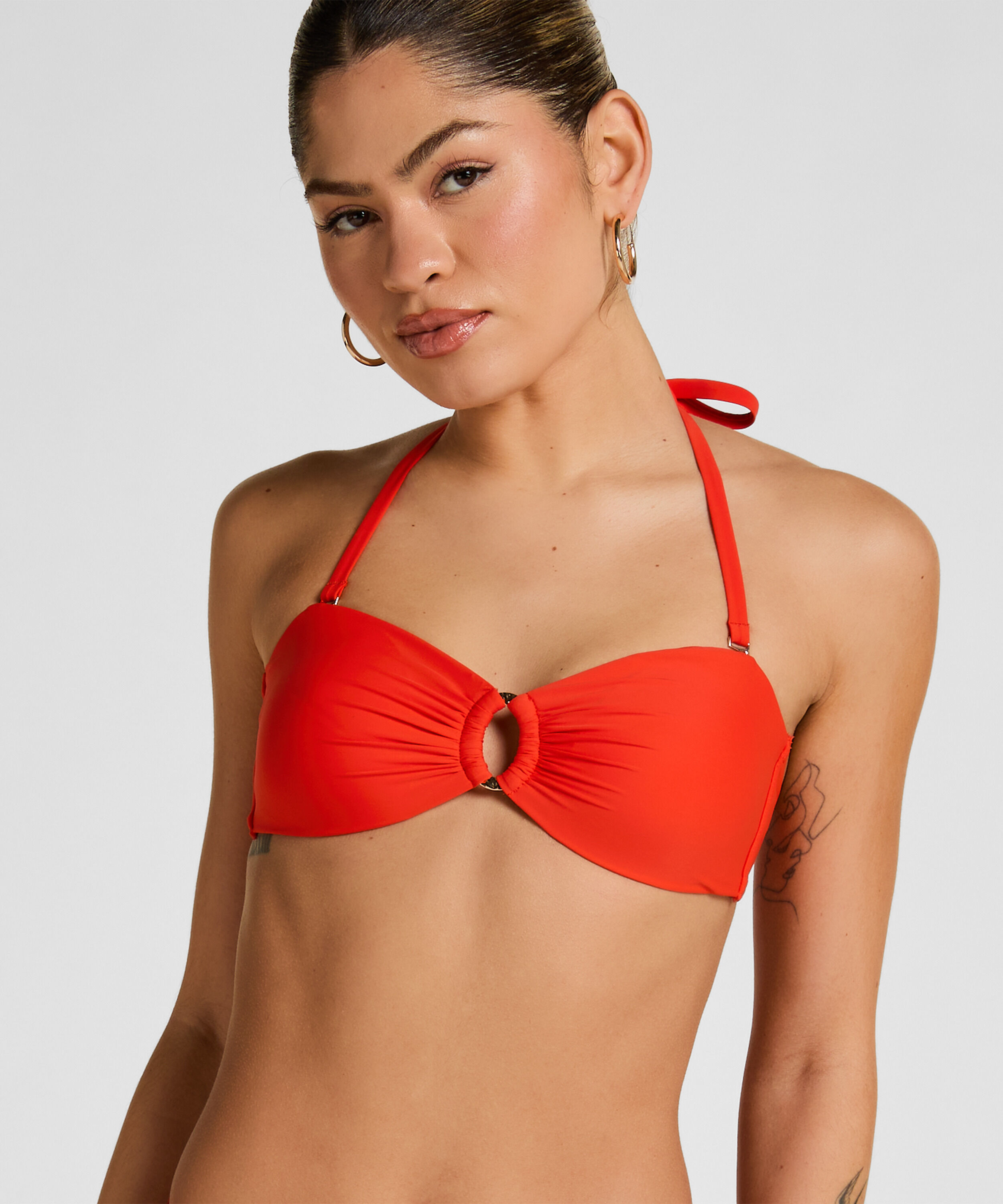 Luxe Bandeau Bikini Top, Red