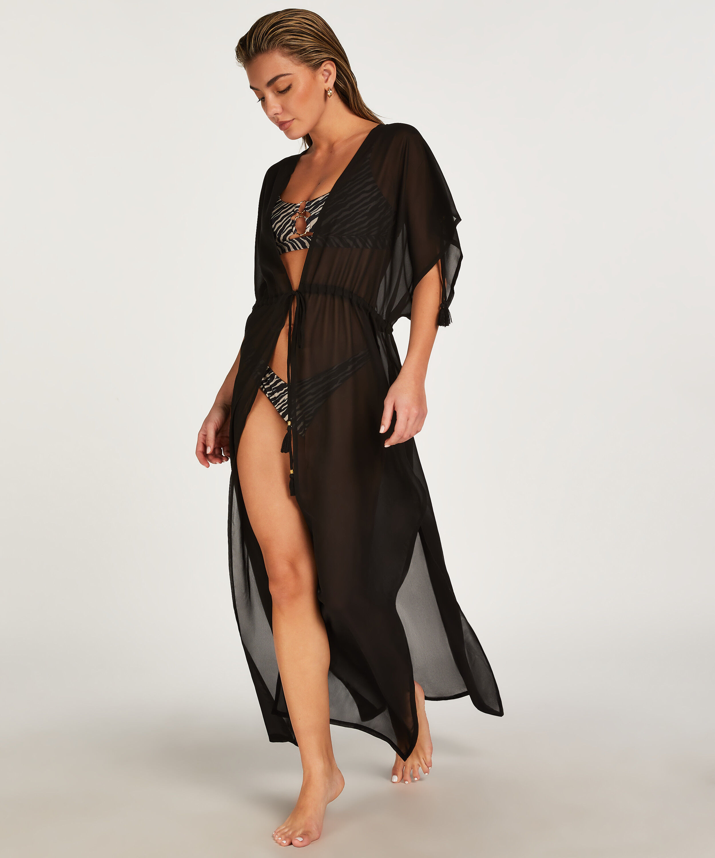 Sheer Kimono, Black