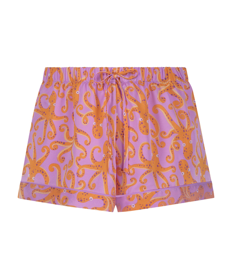 Satin pyjama shorts, Purple