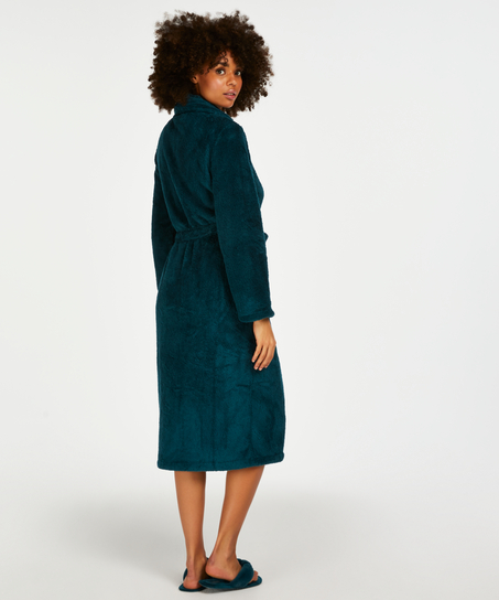 Fleece Bathrobe, Blue