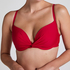 Luna padded bikini top, Red