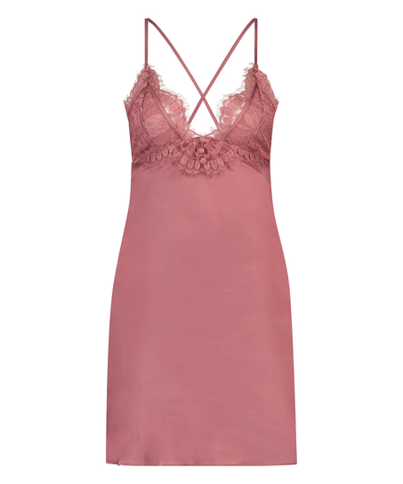 Zara Satin Slip Dress, Pink