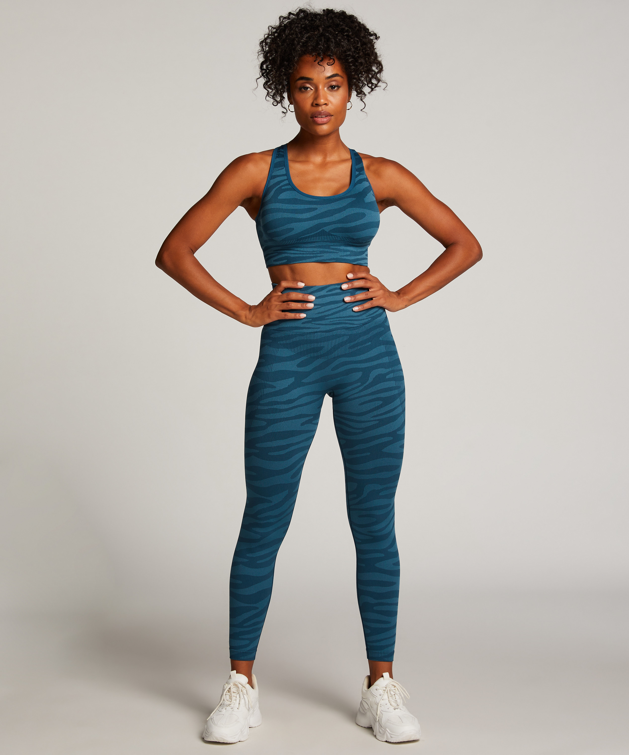 HKMX Seamless Sports Bra, Blue, main