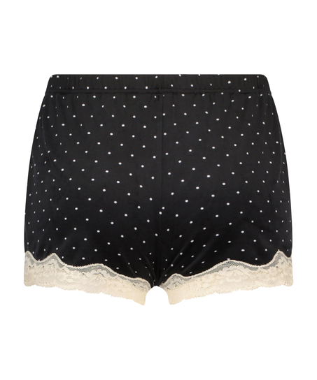 Velvet Lace Shorts, Black