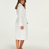 Long Fleece Bathrobe, White