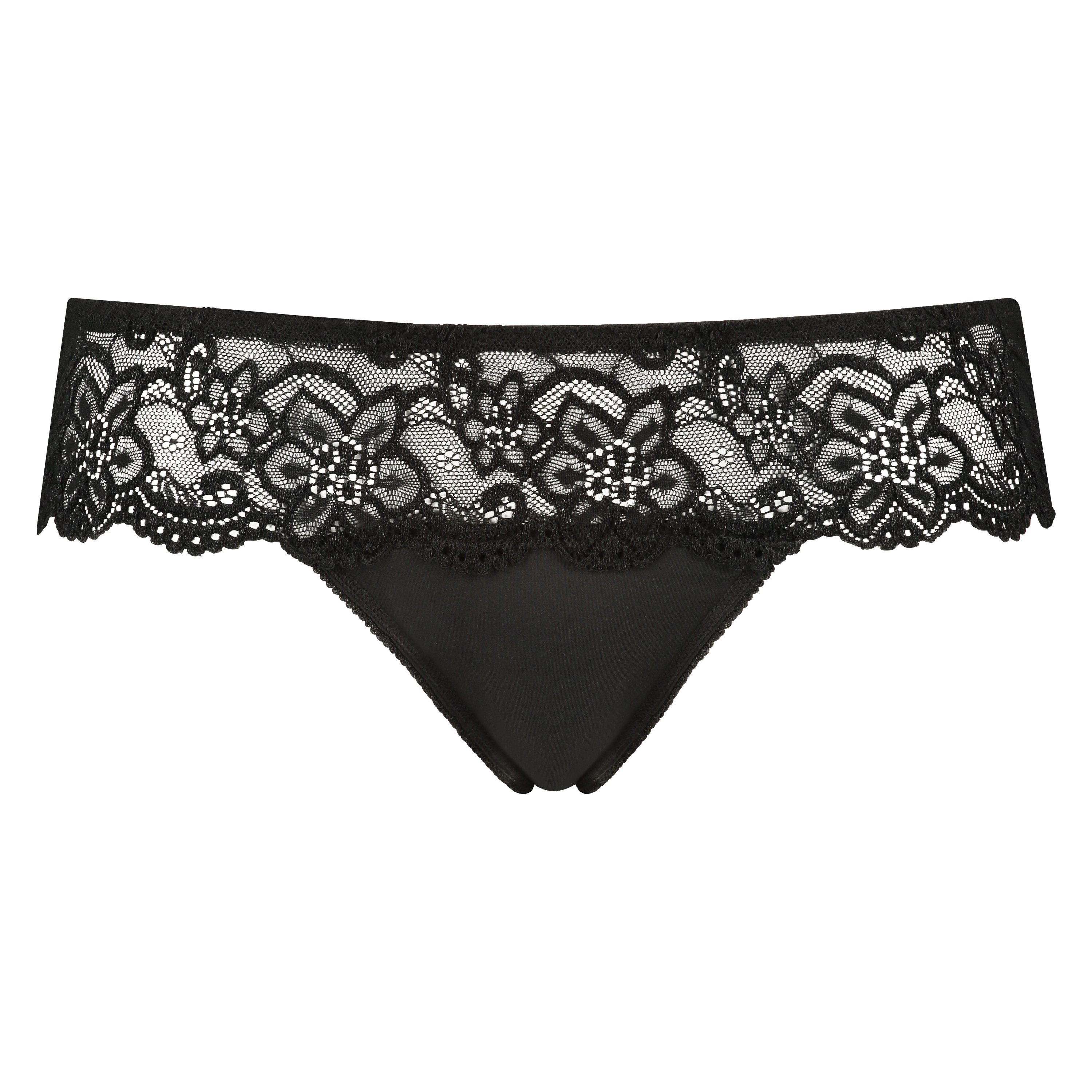 Lace Thong Boxers, Black, main