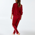 Velours Heart jogging pants, Red