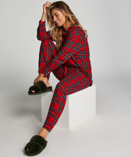 Flannel Pyjama Pants, Red