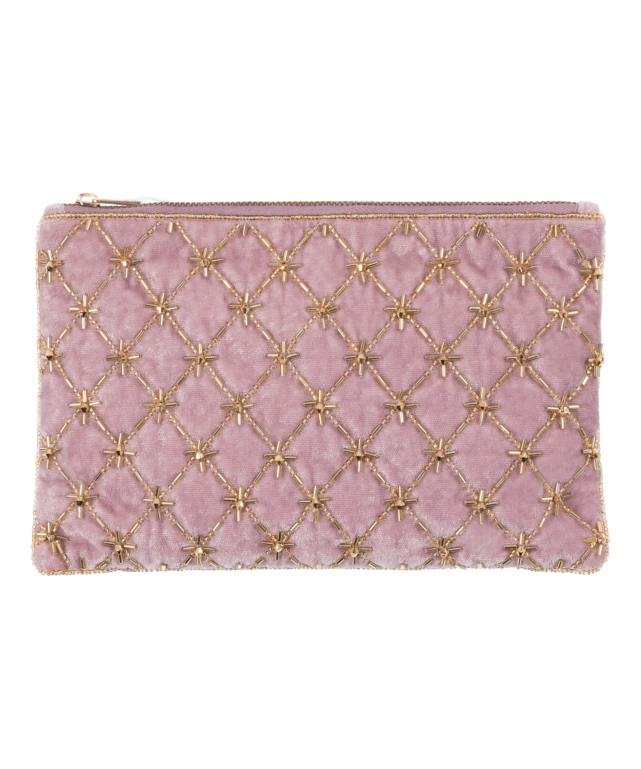 Beaded Pouch, Pink