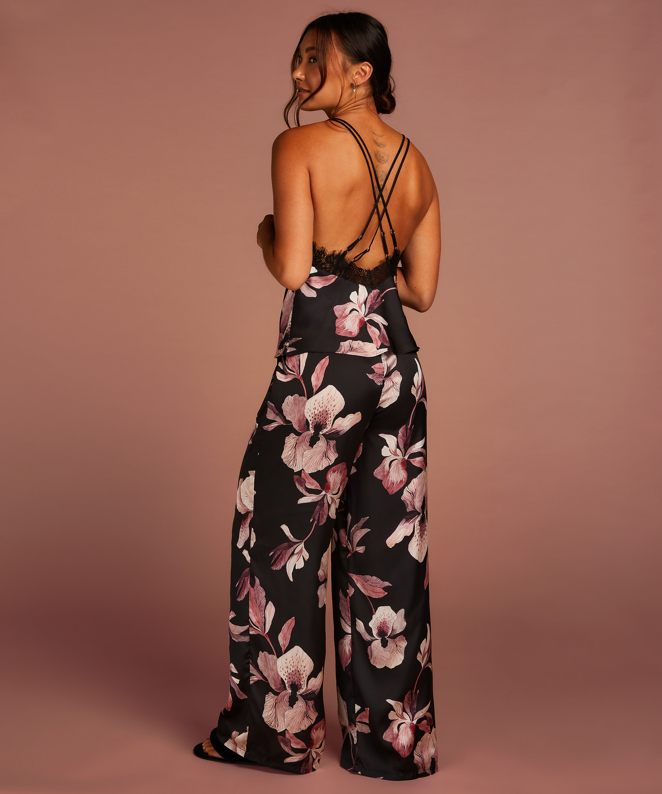 Palazzo Trousers, Black, main