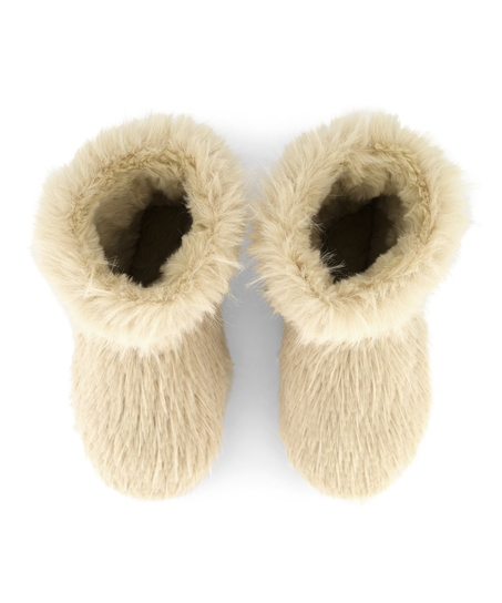 Fur Slippers, White
