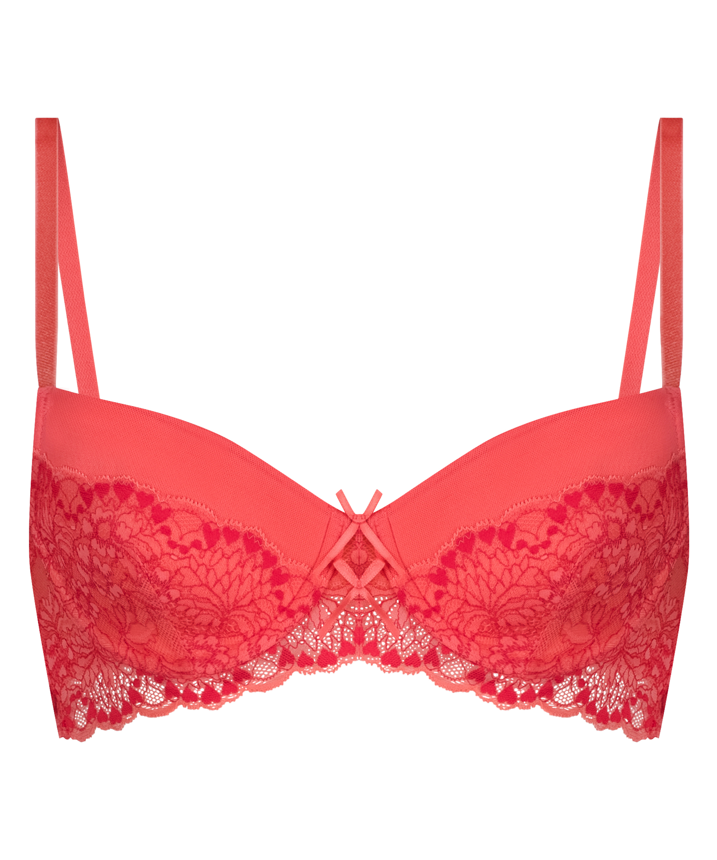 Cherry Padded Underwired Bra, Pink, main
