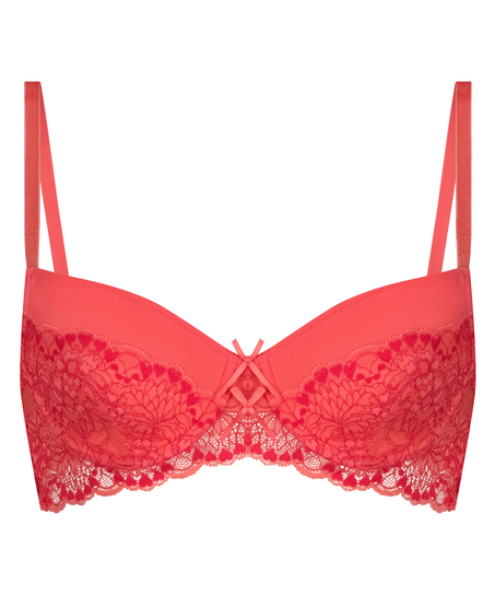 Cherry Padded Underwired Bra, Pink