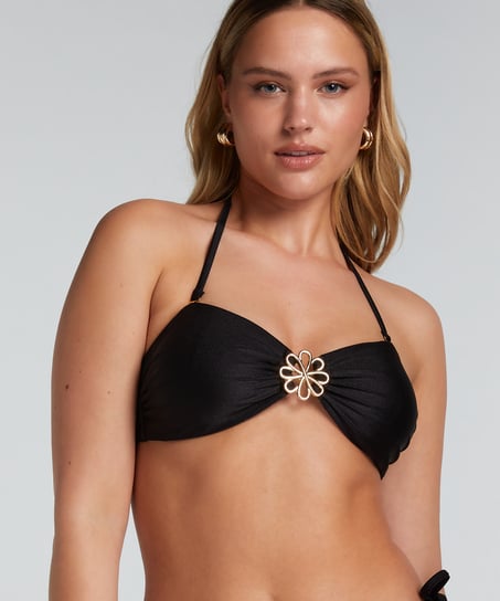 Yucatan Bandeau Bikini Top, Black