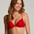 Plunge Padded Underwired Bra, Red