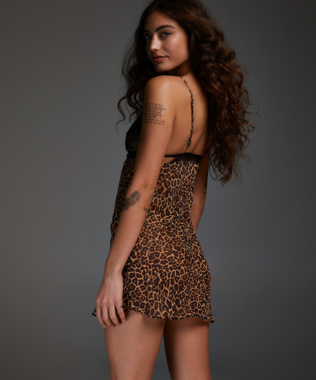 Holly Chiffon Slip Dress, Black