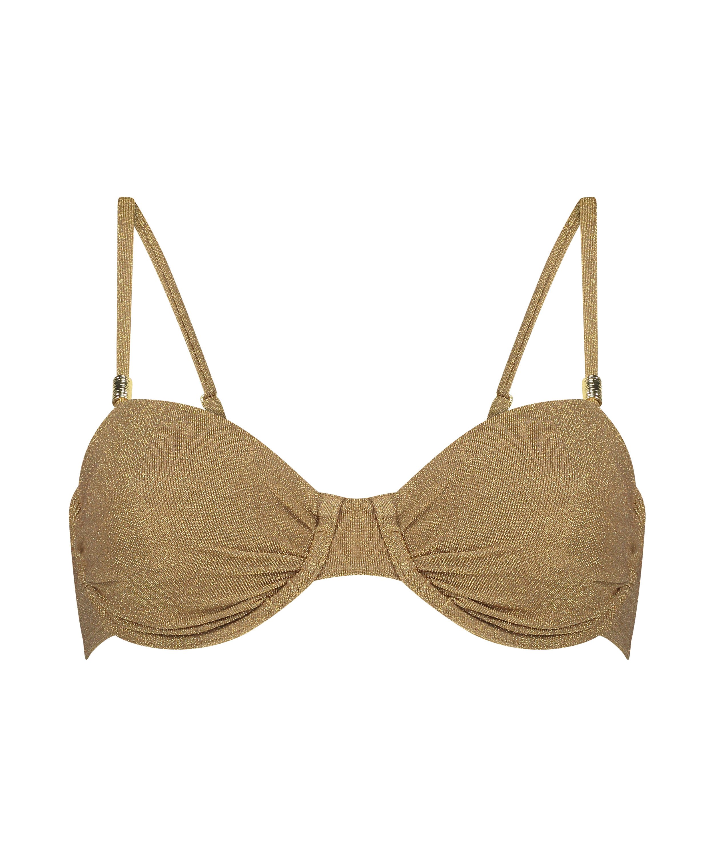 Goldie Shimmer Bikini Top, Yellow