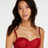 Angie Padded Underwired Strapless Bra, Red