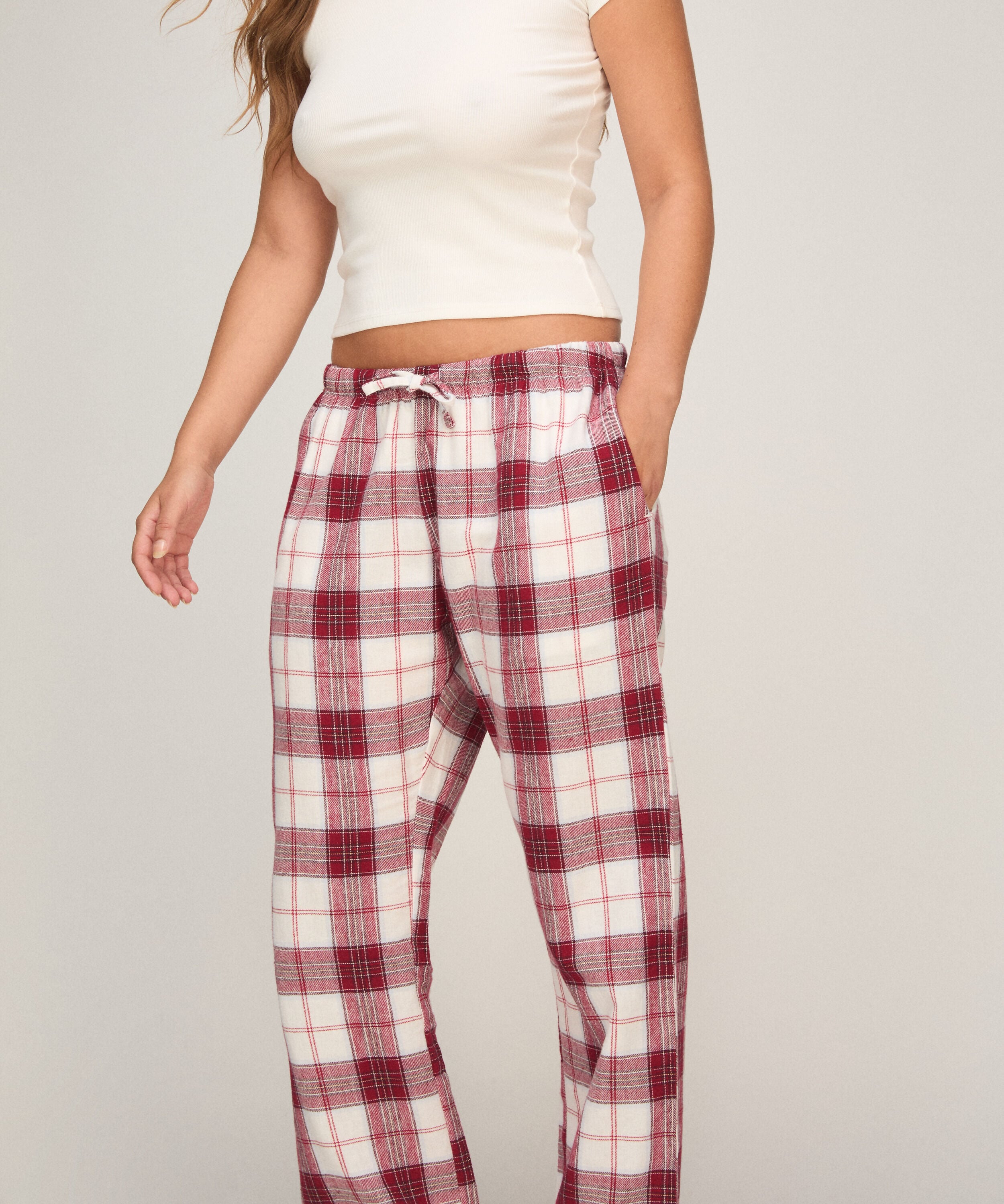 Flannel Pyjama Pants, White