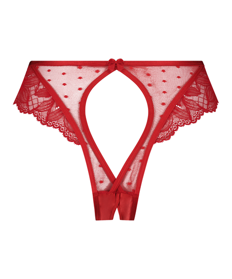 Lulu Open Crotch Brazilian, Red