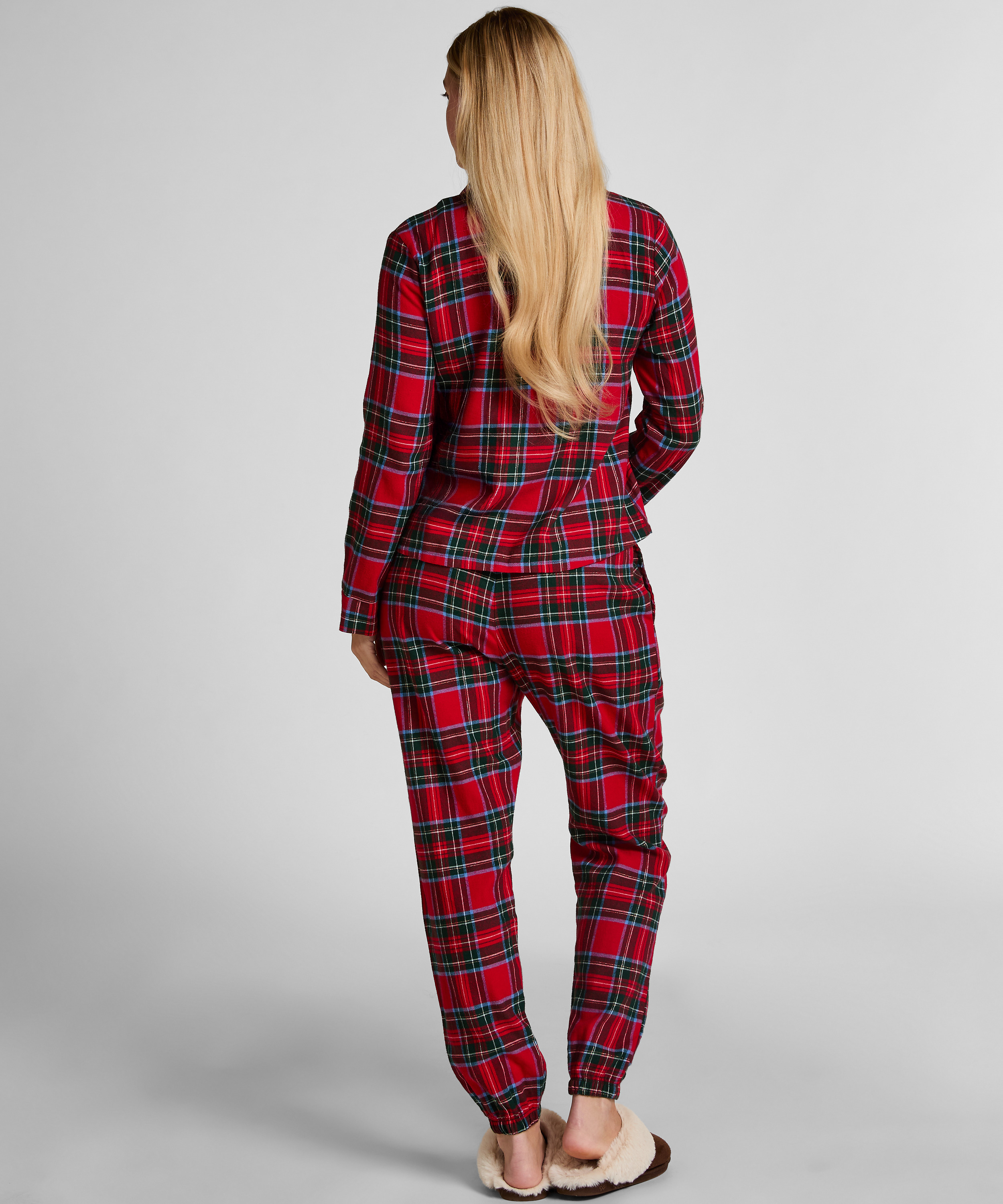 Flannel Pyjama Pants, Red, main
