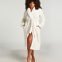 Fleece Bathrobe, White