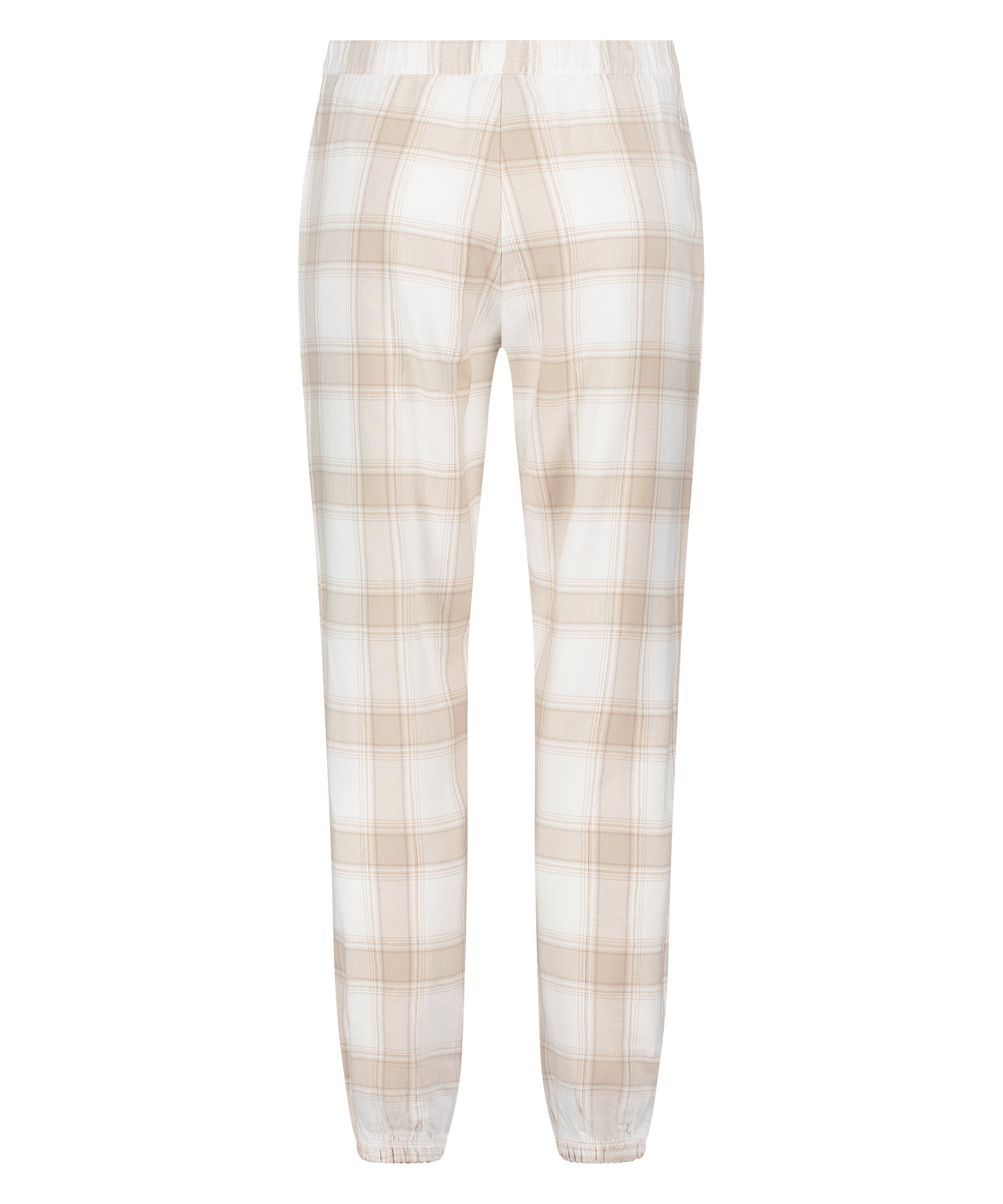 Flannel Pyjama Pants, Beige, main