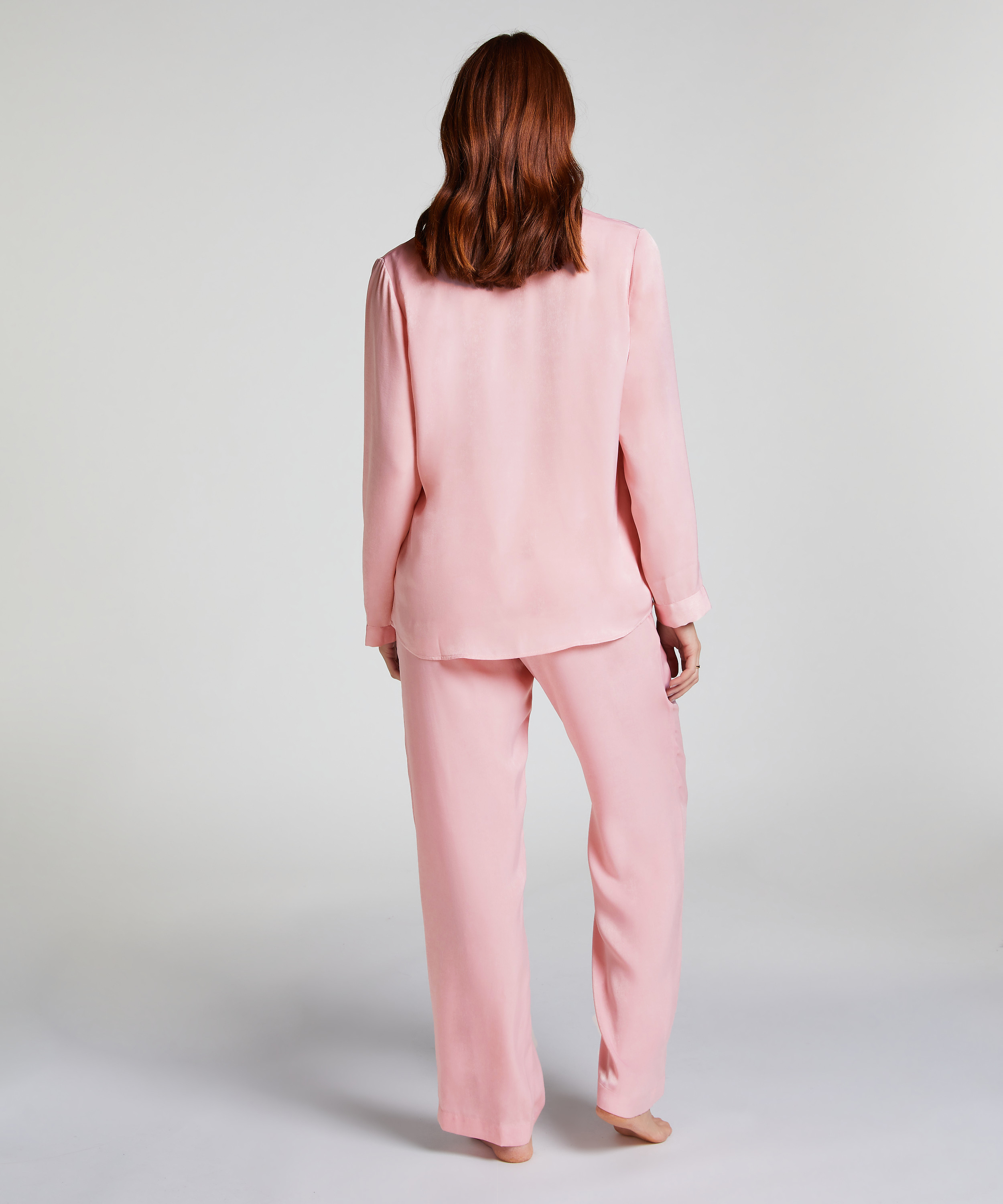 Satin Long-Sleeved Jacket, Pink, main