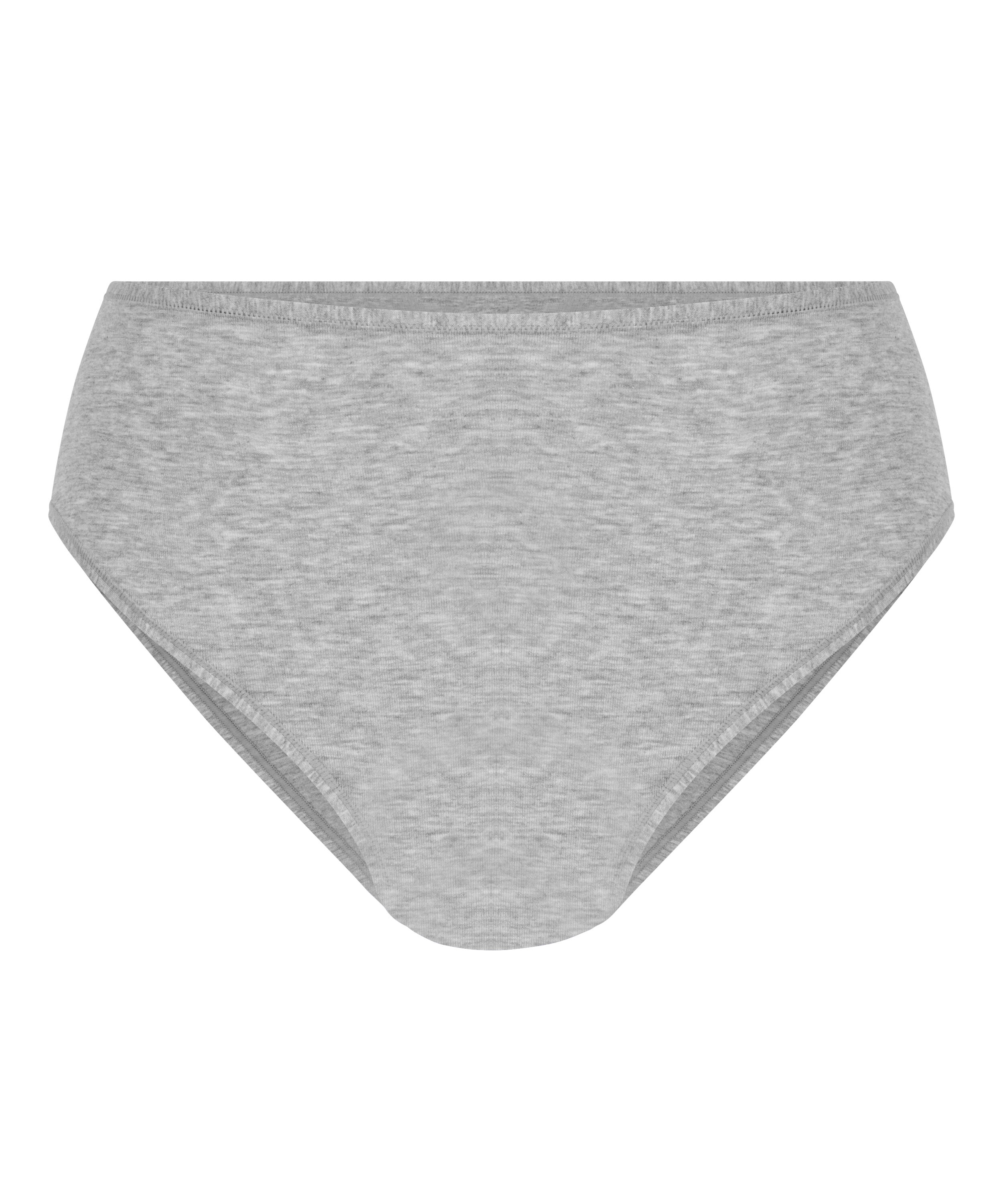 Cotton High Leg Brazilian, Grey