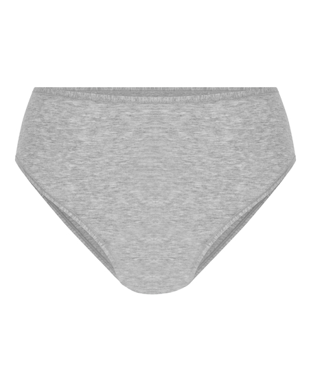 Cotton High Leg Brazilian, Grey