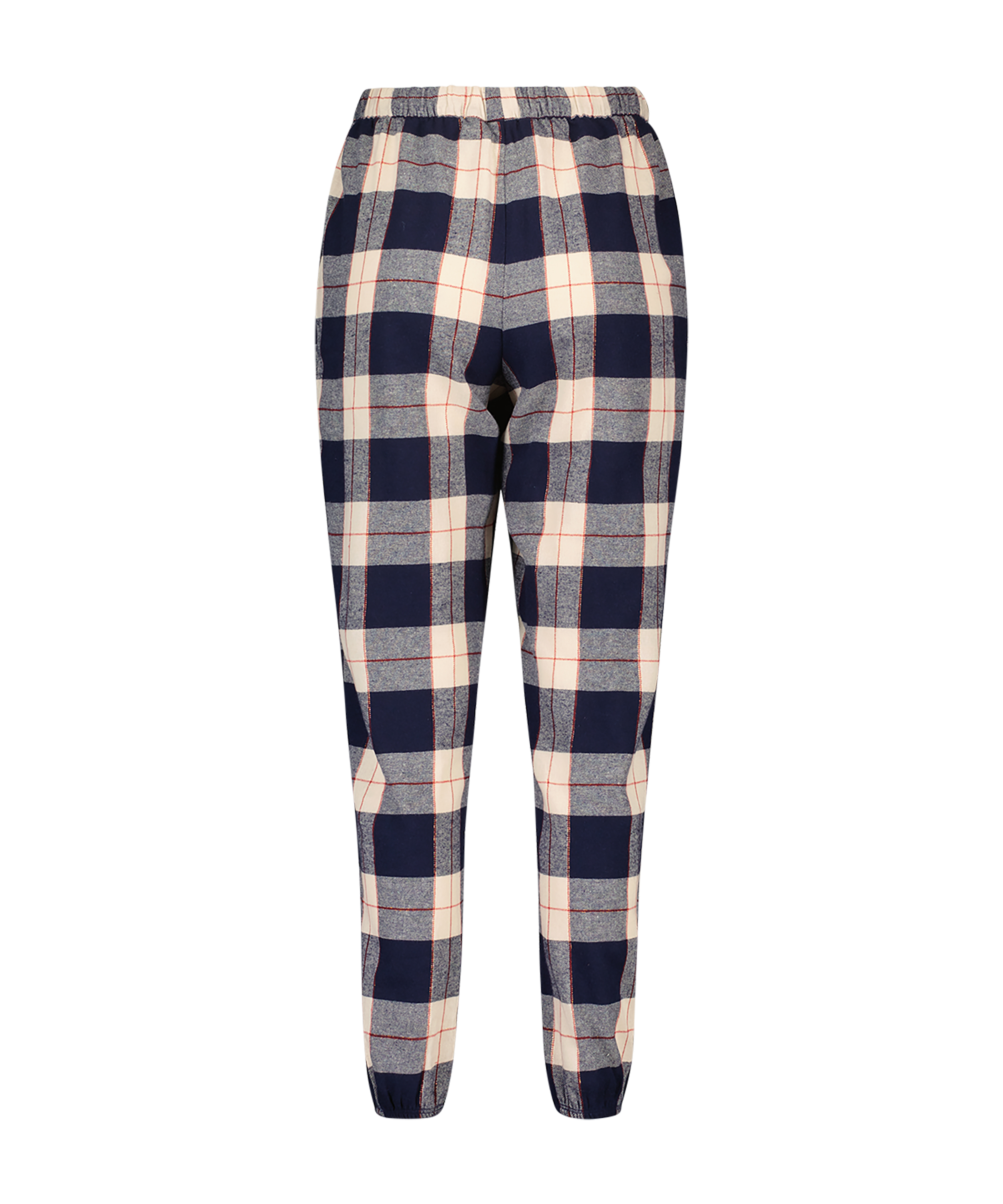 Check Cuff Twill Pyjama Pants, Blue, main