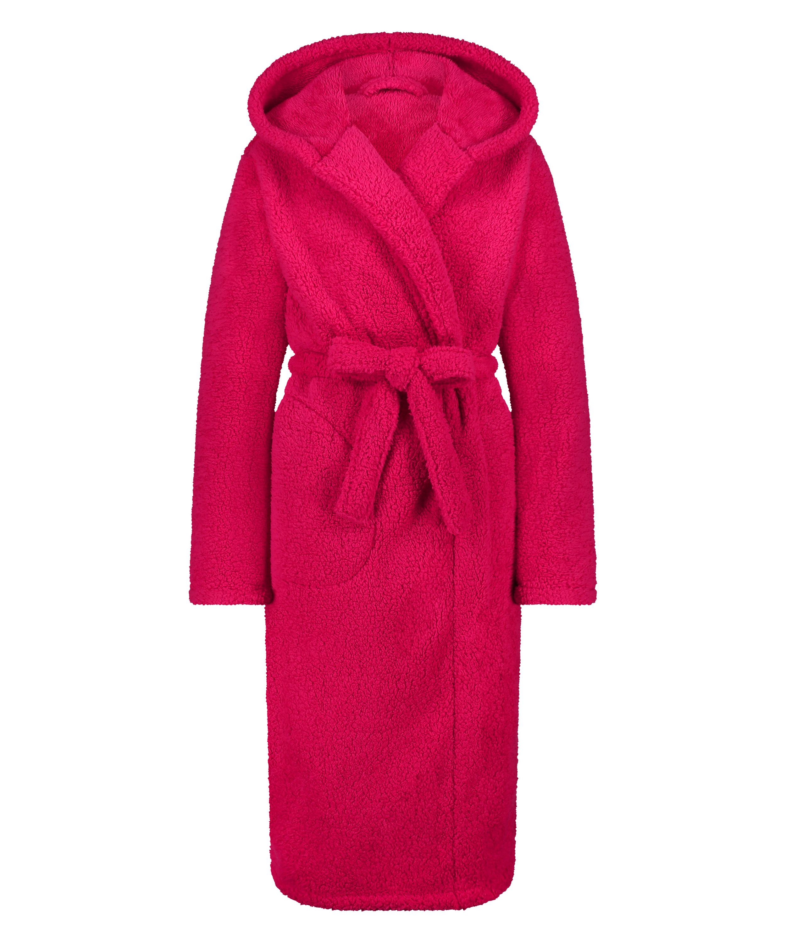 Fleece Bathrobe, Pink, main