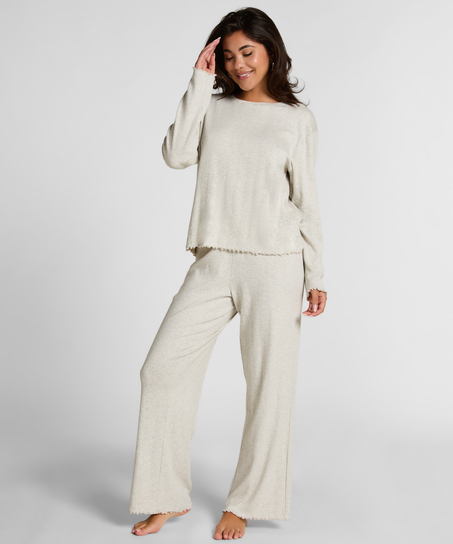 Pyjama Pant Loose Pointelle, Grey