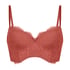 Arabella padded longline underwired bra, Red