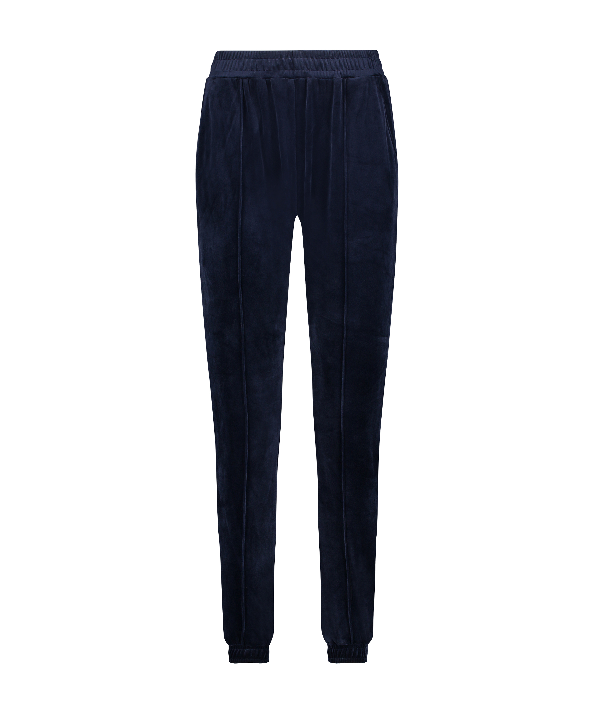 Petite Velour Jogging Pants Pin-tucked, Blue, main