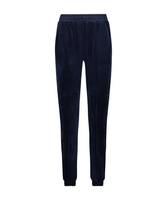 Petite Velour Jogging Pants Pin-tucked, Blue